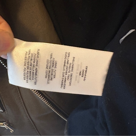 Closed Oakes Genuine 100% Lambskin Leather Moto Biker Jacket, Womens size Small - Picture 13 of 15